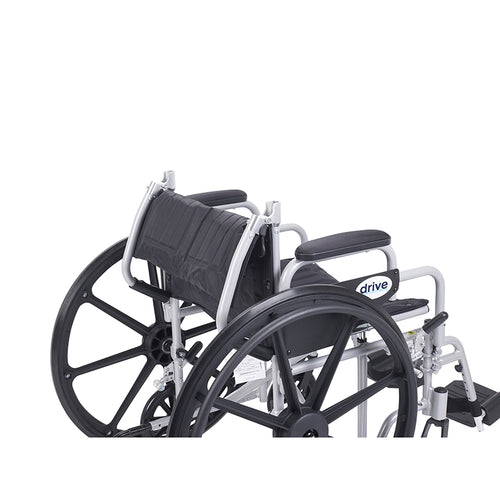 Drive Medical TR20 Poly Fly Light Weight Transport Chair Wheelchair with Swing away Footrests, 20" Seat